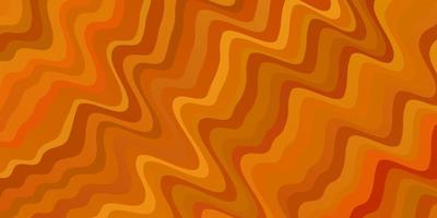 Plantilla de vector naranja claro con curvas Ilustración abstracta colorida con patrón de curvas de degradado para folletos folletos