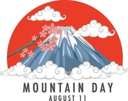 día de la montaña en japón el 11 de agosto banner con el monte fuji vector