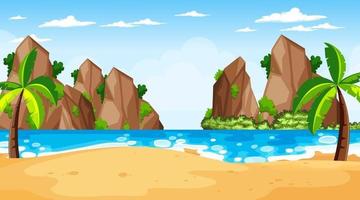 Tropical beach landscape scene at day time vector