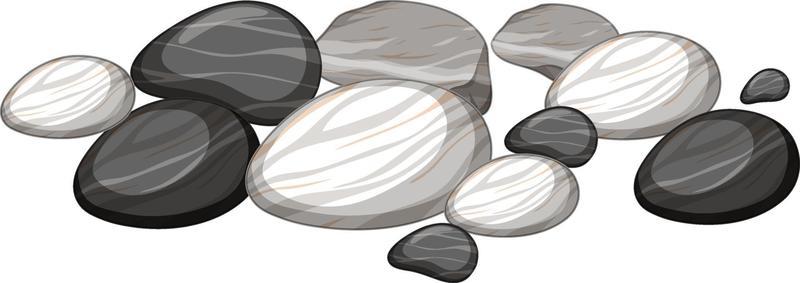 Group of stones on white background