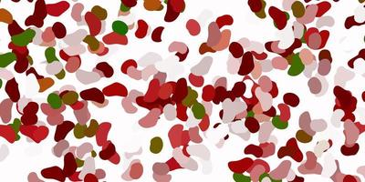 Light green red vector pattern with abstract shapes