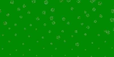 Light green vector doodle pattern with flowers