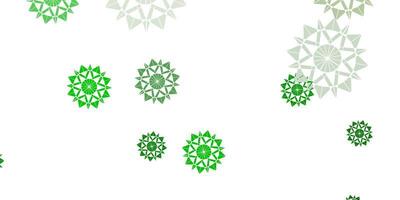 Light green yellow vector pattern with colored snowflakes