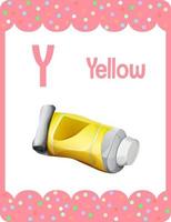 Alphabet flashcard with letter Y for Yellow vector