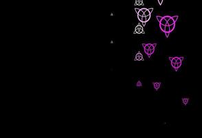 Dark Purple Pink vector pattern with magic elements