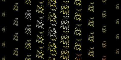 Dark Yellow vector pattern with feminism elements