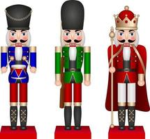 set of isolated nutcracker soldiers vector