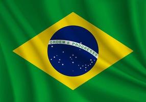 brazilian realistic wavy flag vector