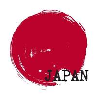 Grunge circle style of Japan flag . Vector .