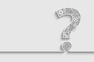 Question mark from gears vector