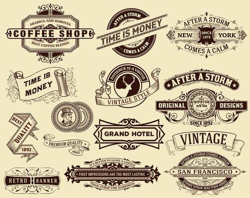 Labels and banners vector design