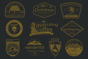 Vintage light badges design vector