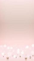 Glossy abstract bokeh lights background with realistic pearls. Vector Illustration