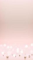 Glossy abstract bokeh lights background with realistic pearls. Vector Illustration