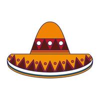 Mexican hat sombrero isolated vector