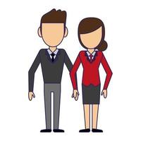 Businessman and businesswoman cartoon vector