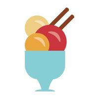 glass with ice cream icon cartoon vector