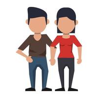 couple avatar cartoon character vector