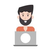 hombre con laptop vector