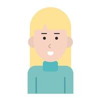 retrato de personaje de dibujos animados de avatar de mujer vector
