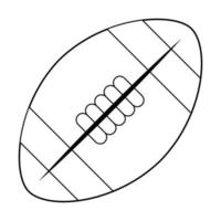 American football ball cartoon isolated in black and white vector