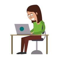 woman using laptop vector