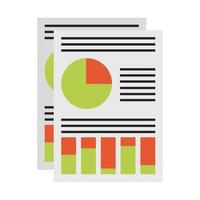 documents with data chart vector