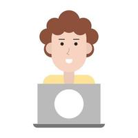 hombre con laptop vector