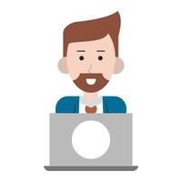 man with laptop vector