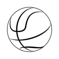 Basketball ball sport cartoon in black and white