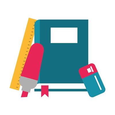 book and marker vector illustration