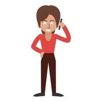 woman using cellphone vector