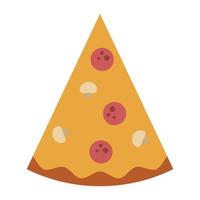 Restaurante, comida y cocina, pizza, icono, caricatura, vector, ilustración, diseño gráfico vector