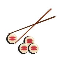 restaurant food and cuisine sushi with chopstick icon cartoons vector illustration graphic design