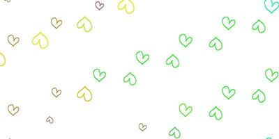 Light Multicolor vector background with hearts