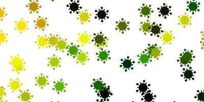 Light green yellow vector backdrop with virus symbols