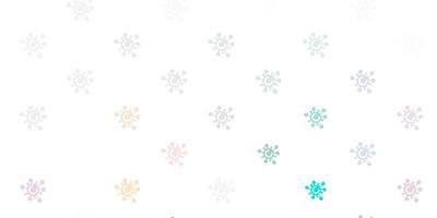 Light Green Red vector backdrop with virus symbols