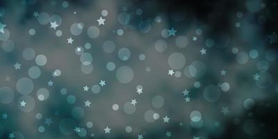 Dark BLUE vector texture with circles stars