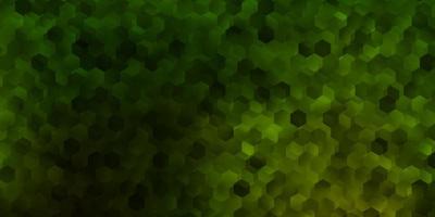 Dark green vector texture with colorful hexagons