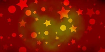 Dark Red vector texture with circles stars