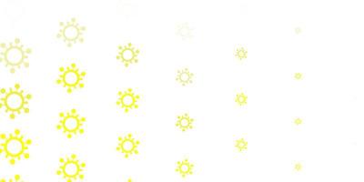 Light Yellow vector background with covid19 symbols