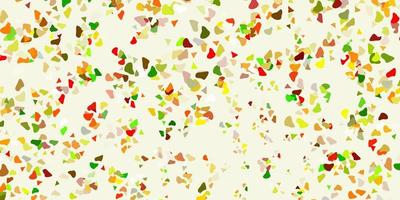 Light green yellow vector backdrop with chaotic shapes