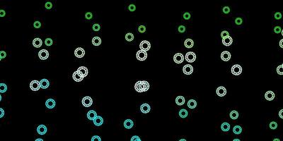 Dark green vector pattern with coronavirus elements