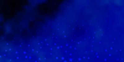 Dark BLUE vector background with small and big stars