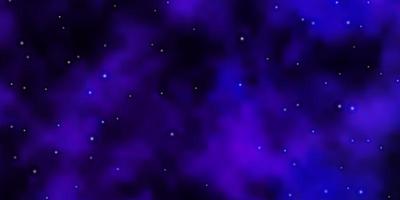 Dark Purple vector background with colorful stars