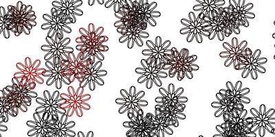 Fondo de doodle de vector rojo claro con flores