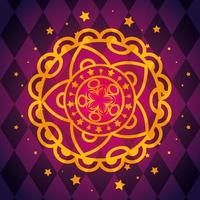 golden mandala flower meditation ornament vector