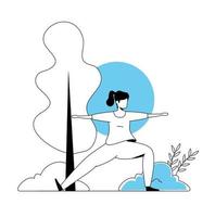 woman stretching in park landscape vector