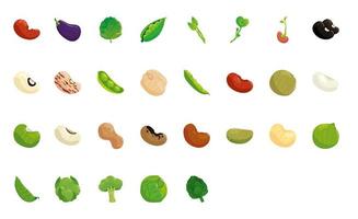 bundle seeds and vegetables set icons vector