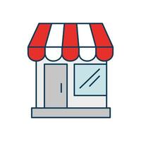 store facade structure isolated icon vector